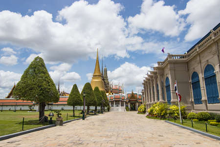Wat Phra Kaew, Thailand  - June 08, 2020 :- Temple of the Emerald Buddha (officially known as Wat Phra Sri Rattana Satsadaram is regarded as the most important Buddhist temple in Thailand and is a tourist attraction and is a landmark of Thailandのeditorial素材