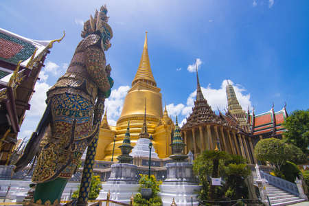 Wat Phra Kaew, Thailand  - June 08, 2020 :- Temple of the Emerald Buddha (officially known as Wat Phra Sri Rattana Satsadaram is regarded as the most important Buddhist temple in Thailand and is a tourist attraction and is a landmark of Thailandのeditorial素材