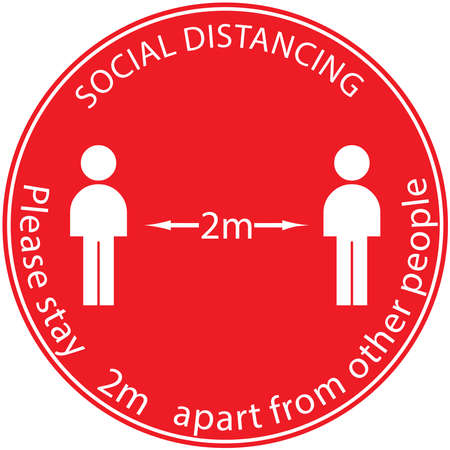 Icon people concept Social Distancing stay 2m apart from other people, the practices put in place to enforce social distancing, vector illustrationのイラスト素材