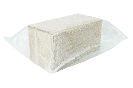 Bubbles covering the box   for protection product cracked isolated white backgroundの写真素材