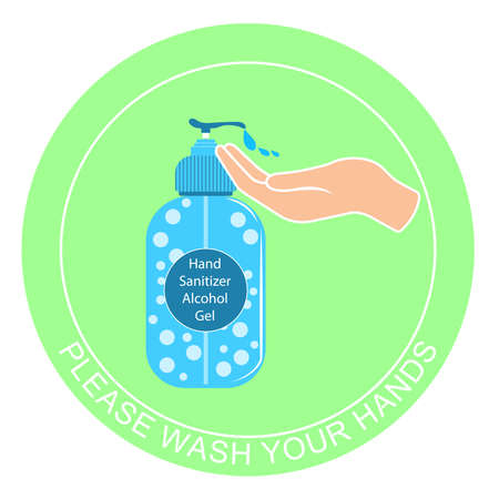 bottle gel alcohol for wash hand coronavirus Sterilize  prevention the virus vector illustration Concept about healthのイラスト素材
