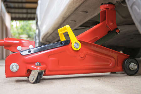 Car floor jack for car for repair check Maintenance of carsの写真素材