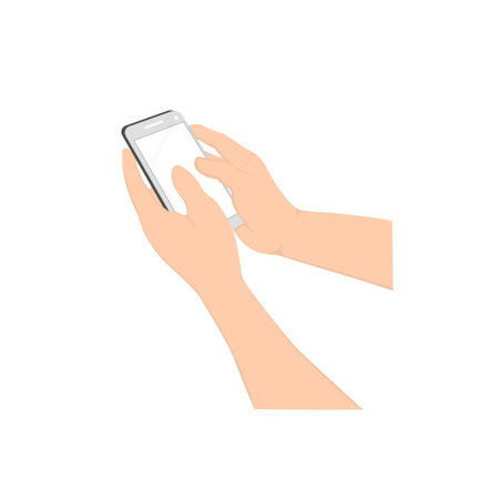 image graphics hand hold smart phone vector illustrationのイラスト素材