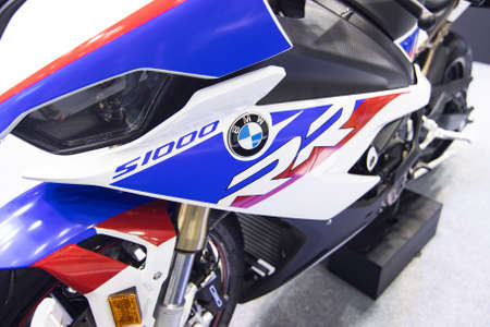 Nonthaburi Thailand -Dec 2, 2020 :-  Closeup - Logo "BMW" of Motorcycle show at the event at International Motor Show Nonthaburi, Thailandのeditorial素材