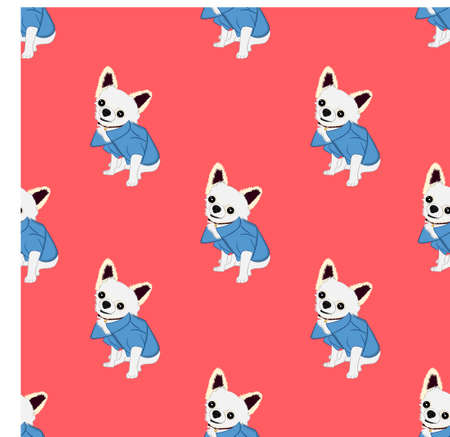 Seamless chihuahua dog Sitting image graphics design vector illustration for paper background wallpaperのイラスト素材