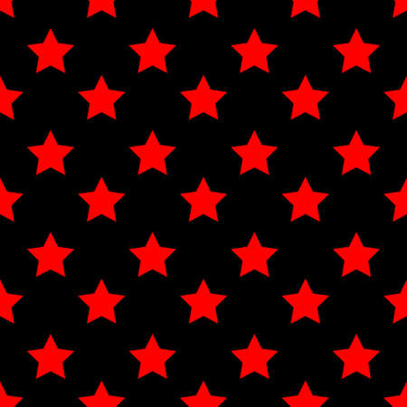 Seamless abstract Star red pattern on black background, Vector illustration texture for paper, wrapping and fabricのイラスト素材