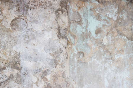 Empty Old Brick Wall Shabby Building Facade With Damaged Plasterの写真素材