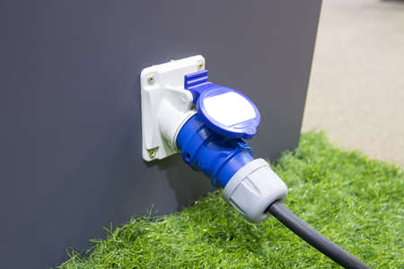 outlet Portable Power electricity on grass For use when caravan camping outdoor