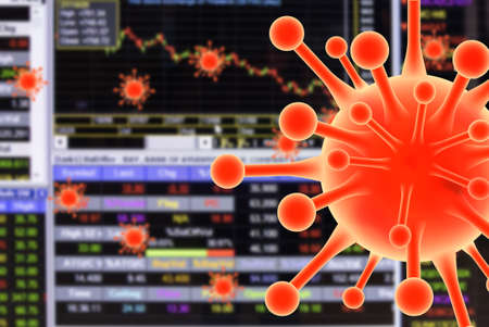 image blurred The crisis financial graph Concept Coronavirus Covid19 spread  represent financial...