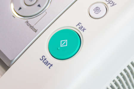 The fax machine use for Sending documents in the office, concept equipment needed in office