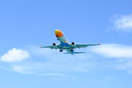 Bangkok THAILAND April 22, 2021: - NOK AIR FLIGHT is the budget airline of Thailand The plane is...