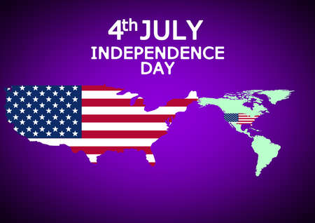 American flag map vector with Text independence day purple background illustration
のイラスト素材