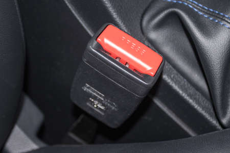close up car safety belt for car device for safety first for travelの写真素材