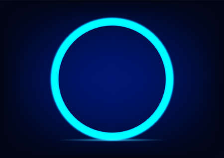 circle neon  glow light with blue background for background vector illustrationのイラスト素材