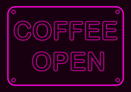 graphics design for coffee shop neon style vector illustrationのイラスト素材