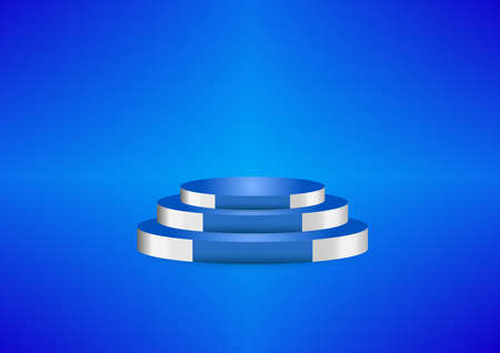 blue podium for show product or presentation with spotlight with blue color backgroundのイラスト素材