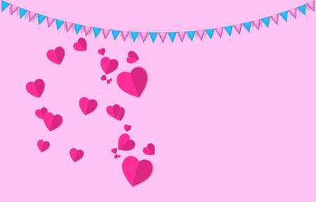 graphics vector design card for valentine day with symbol heart concept happy valentine day copy space for textのイラスト素材