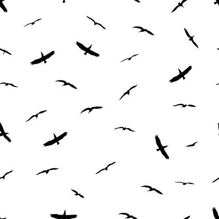seamless bird on sky isolated white background vector illustrationのイラスト素材