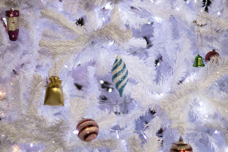 Christmas tree and Christmas decorations  beautiful interior decorations with christmas treeの写真素材