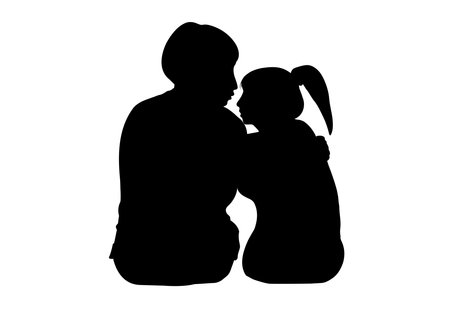graphics silhouette woman and man sit on white background vector illustrationのイラスト素材