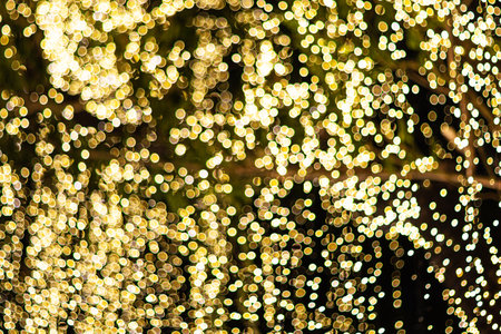 blurred abstract bokeh background for Decorations for New Year and Holidays, Christmas ball lightの写真素材