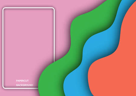 abstract background graphics style papercut for card or paper vector illustration&#xD;&#xA;のイラスト素材