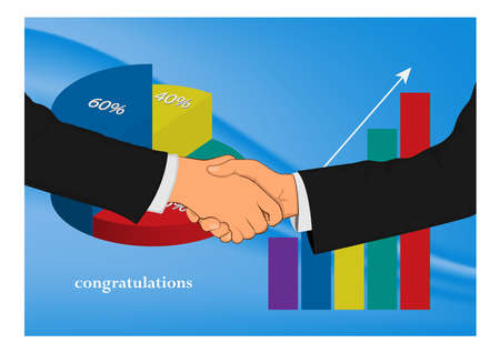 Drawing Graphics hand two businesspeople shaking hands concept successful negotiation for businessのイラスト素材