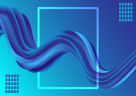 abstract background Fluid liquid style gradient blue tone wallpaper vector illustrationのイラスト素材