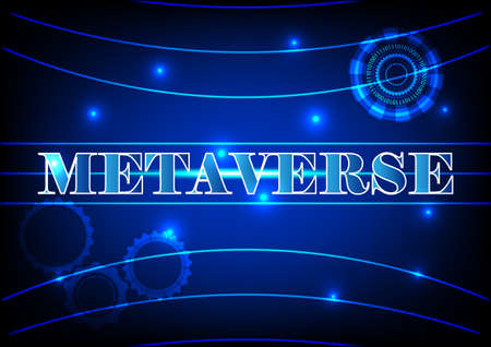 graphics design vector illustration style hitech technology glow for backdrop with text metaverseのイラスト素材