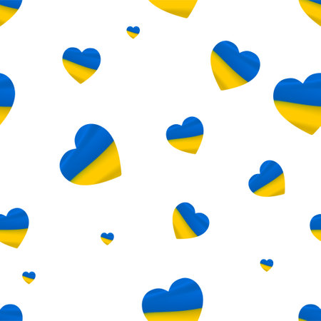 graphics design seamless the heart symbol pattern flag Ukraine nation vector illustrationのイラスト素材
