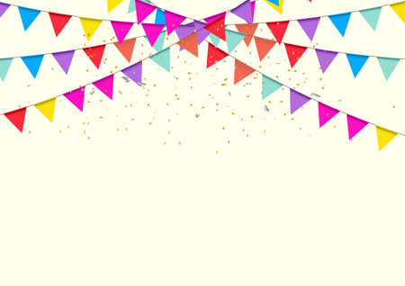graphics festival flag multicolor for decorative happy for backdrop background vector illustrationのイラスト素材