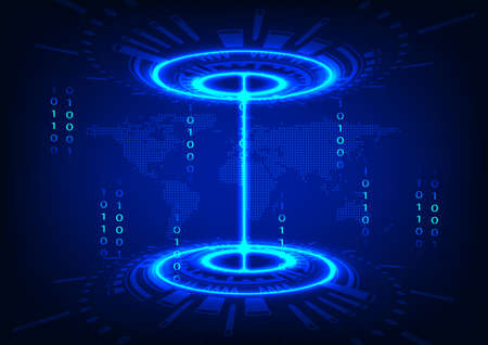 digital abstract background circle cog Hitech Technology style glow  network futuristic vector illustrationのイラスト素材