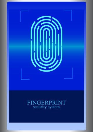 graphics design fingerprint concept security access control vector illustrationのイラスト素材