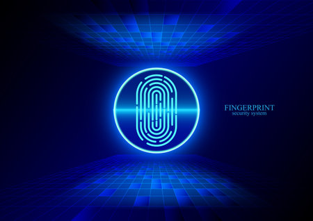 graphics design fingerprint concept security access control vector illustrationのイラスト素材