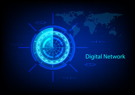 abstract background Hitech technology futuristic network connection vector illustrationのイラスト素材