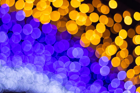 blurred abstract bokeh background for Decorations for New Year and Holidays, Christmas ball lightの写真素材