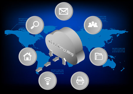 graphics vector Cloud computing concept data transfer cloud symbol for a network connections data onlineのイラスト素材