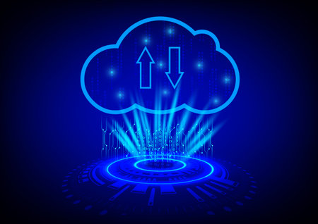graphics vector Cloud computing concept data transfer cloud symbol for a network connections data onlineのイラスト素材