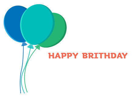 balloons Colorful birthday or party with text Happy Birthday orange background vector illustrationのイラスト素材