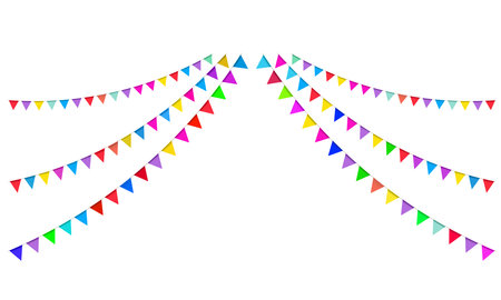 Illustration of colorful flags on a white background vector graphicsの写真素材