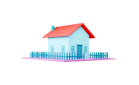 3d rendering Home on white background illustrationの写真素材