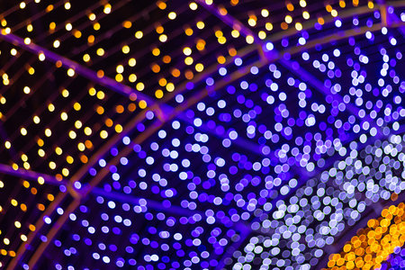 blurred abstract bokeh background for Decorations for New Year and Holidays, Christmas ball lightの写真素材