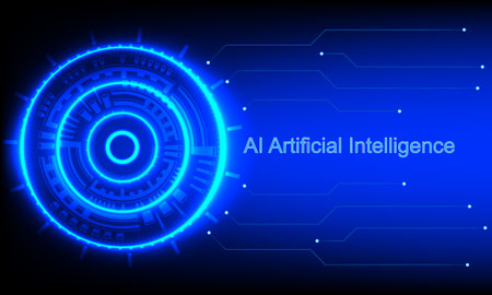 Abstract futuristic circuit Ai technology, Artificial Intelligence, graphics design vector illustrationのイラスト素材