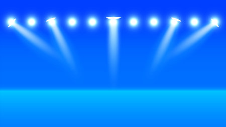 blue podium with spotlight for show with blue backgroundのイラスト素材