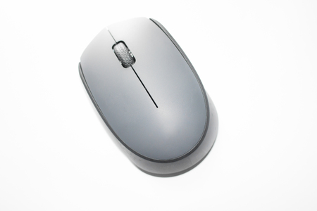 Wireless computer mouse isolated on white backgroundの写真素材