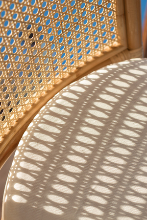 close up rattan chair shadeの写真素材
