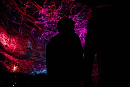shadow man red light textureの写真素材