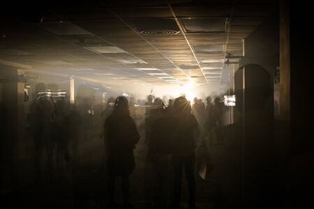 people light shadow walk blurの写真素材