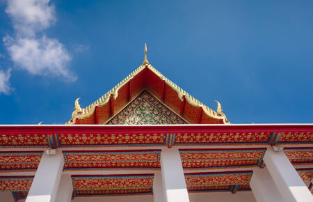 Authentic Thai Architecture in Wat Pho at Bangkok of Thailand