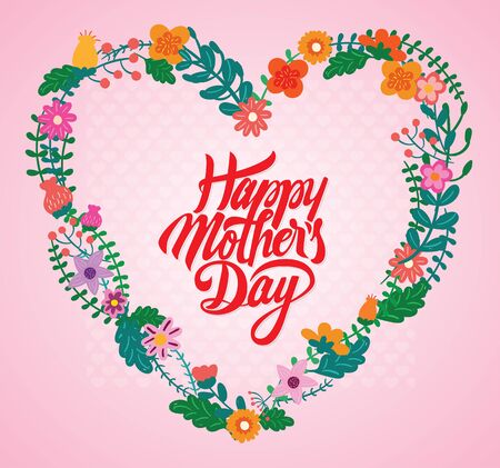 Happy Mothers Day with flowerのイラスト素材